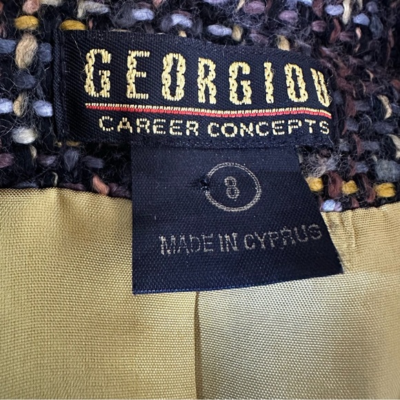 Vintage Georgiou Tweed Coat with Velvet Trim - Picture 2 of 10